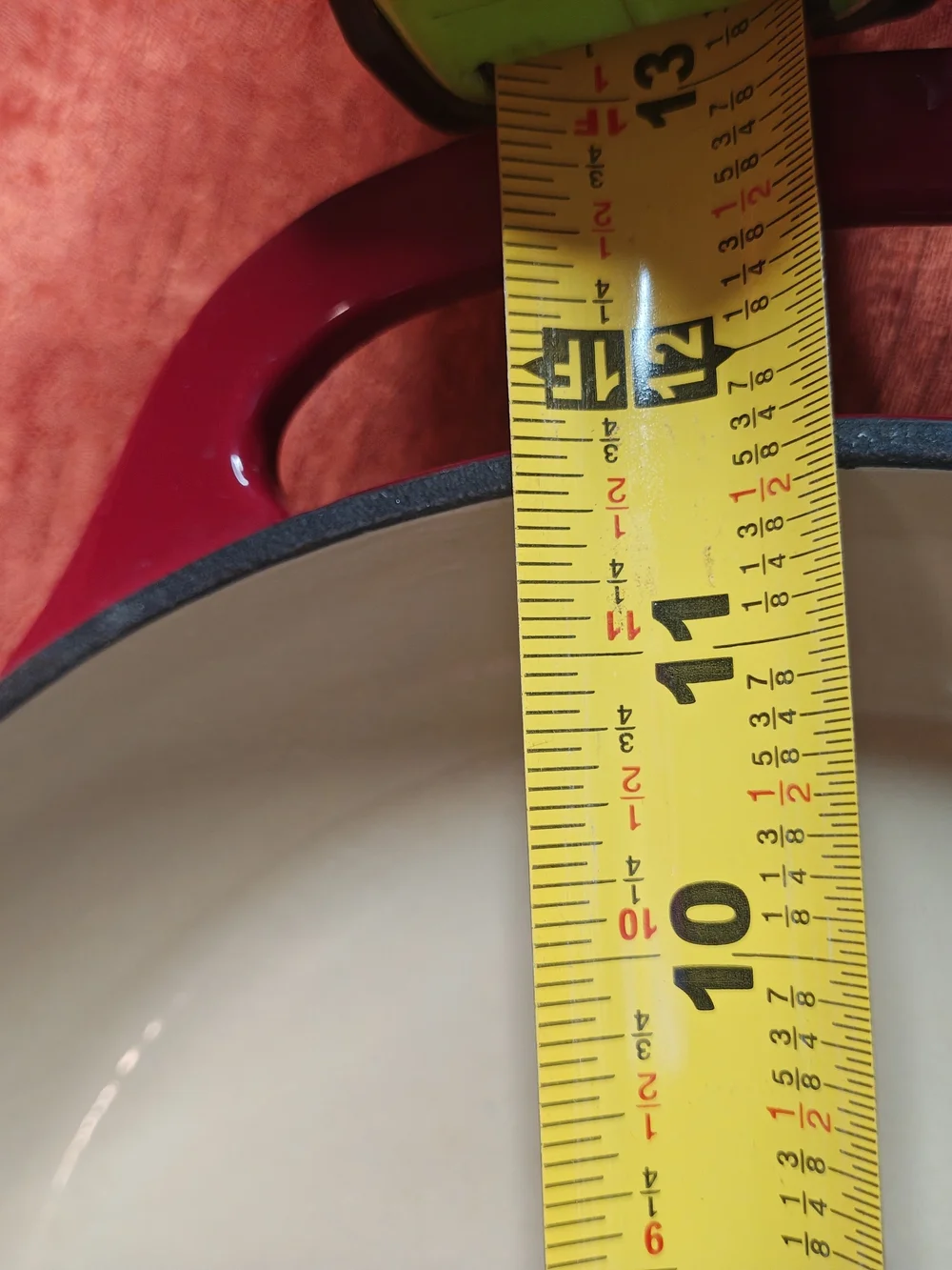 Red Enameled Dutch Oven Lid with Black Knob - Unknown Brand